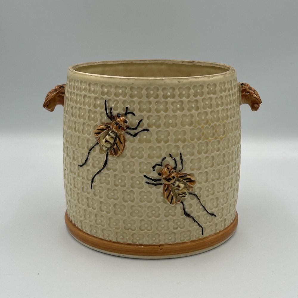 40's Queen Bee Cookie Jar Canister Flower Pot Japan Cottagecore Farmhouse Decor